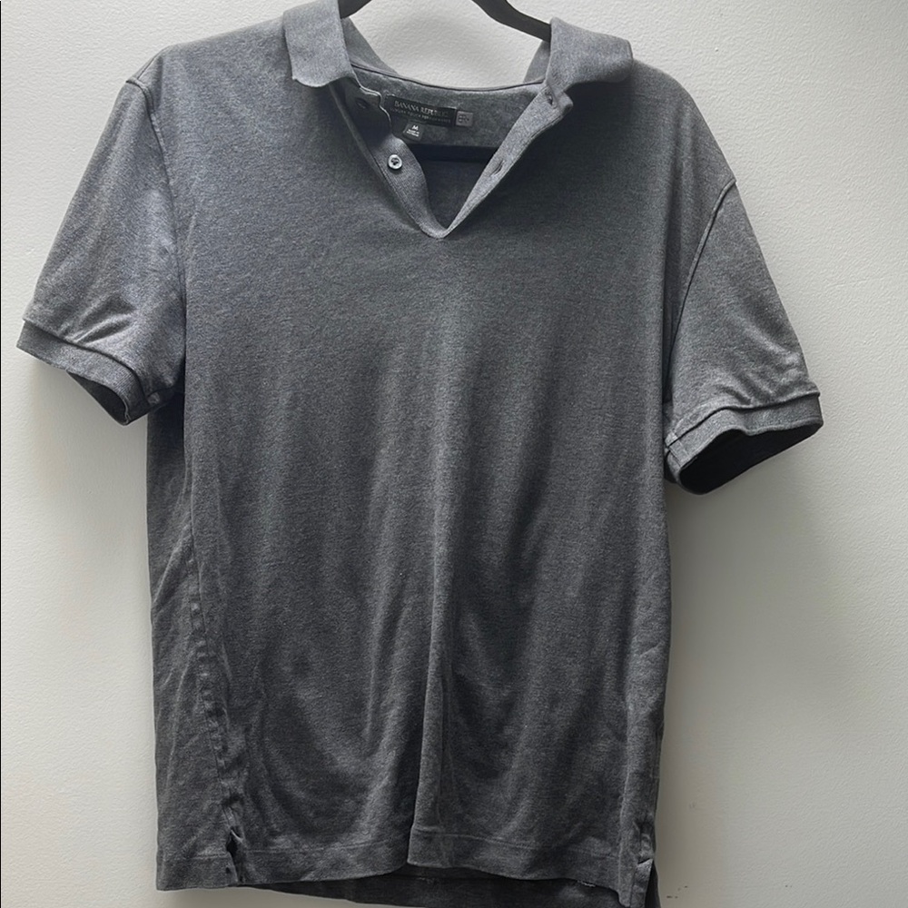 Banana Republic Gray Polo Shirt Relaxed Fit
